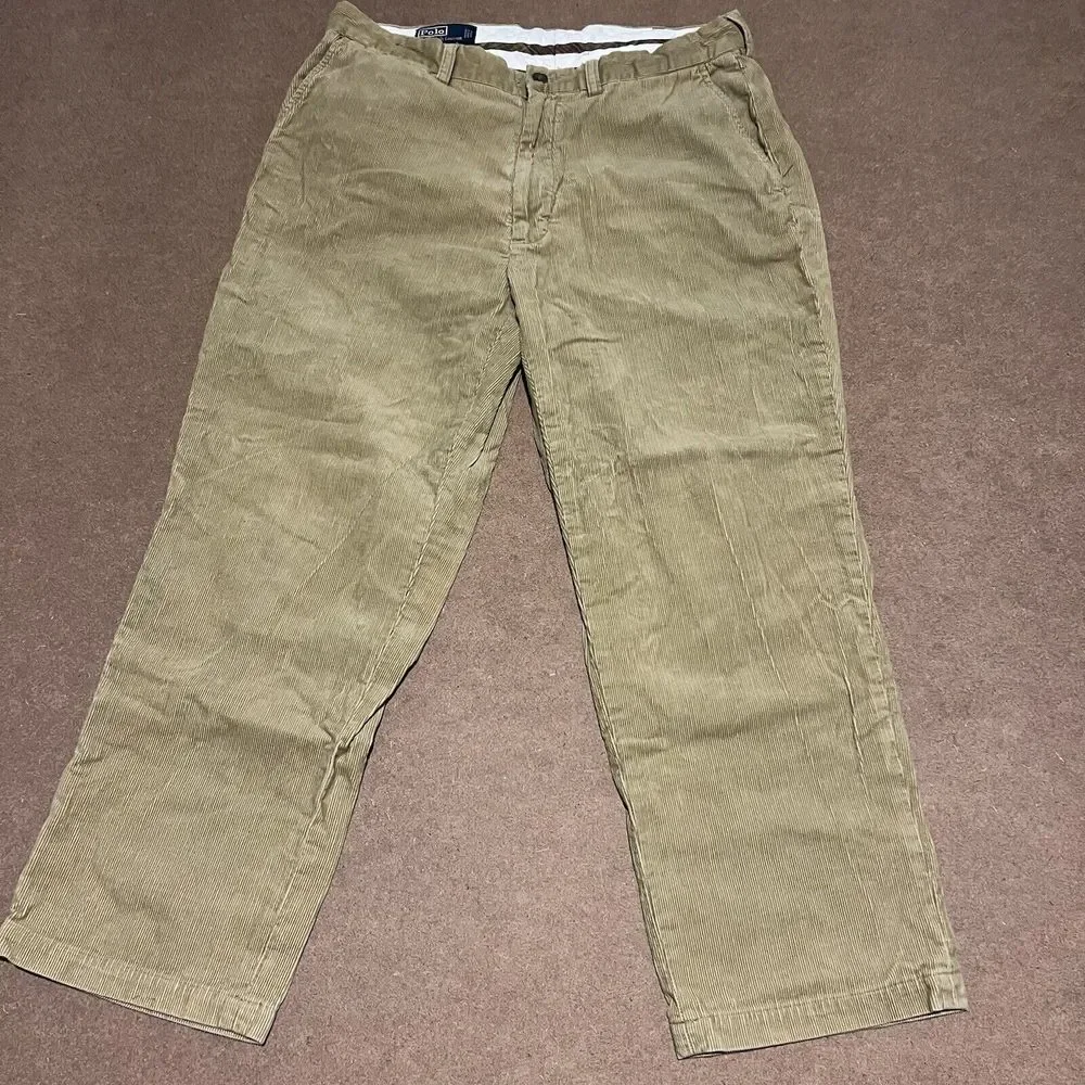 Polo‎ Ralph Lauren Pants Men 36x30 Fit 34x27 Khaki Corduroy Prospect Tan Preppy